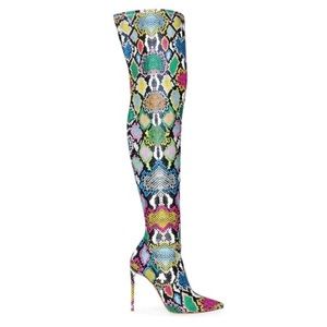 Steve Madden Vava multi snake thigh high boots 6.5 NIB